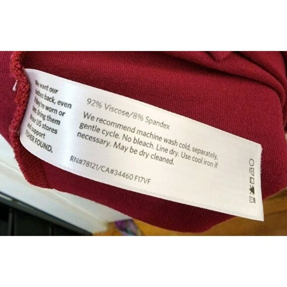 EILEEN FISHER Viscose Jersey Mock-Neck Knee Length Dress in Wine Red Sz Large - Picture 4 of 4